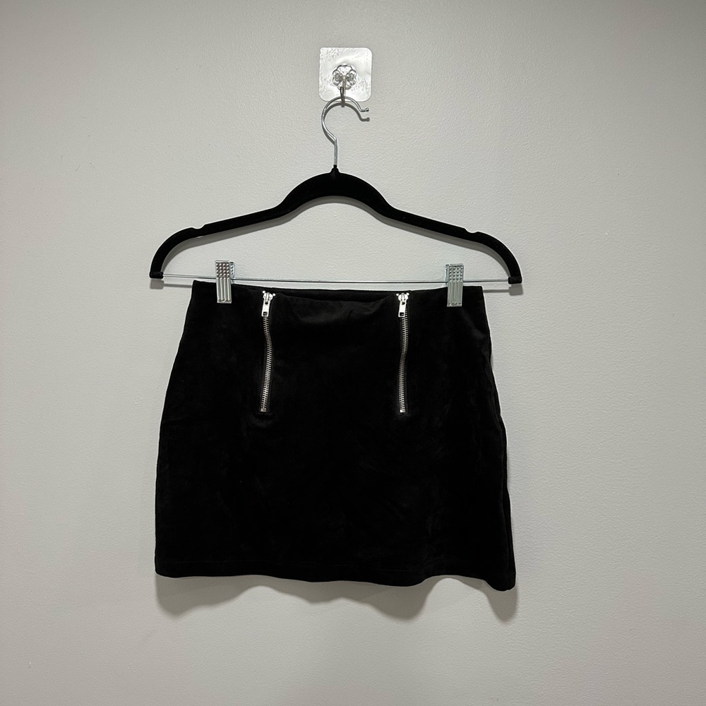Black Suede Mini Skirt